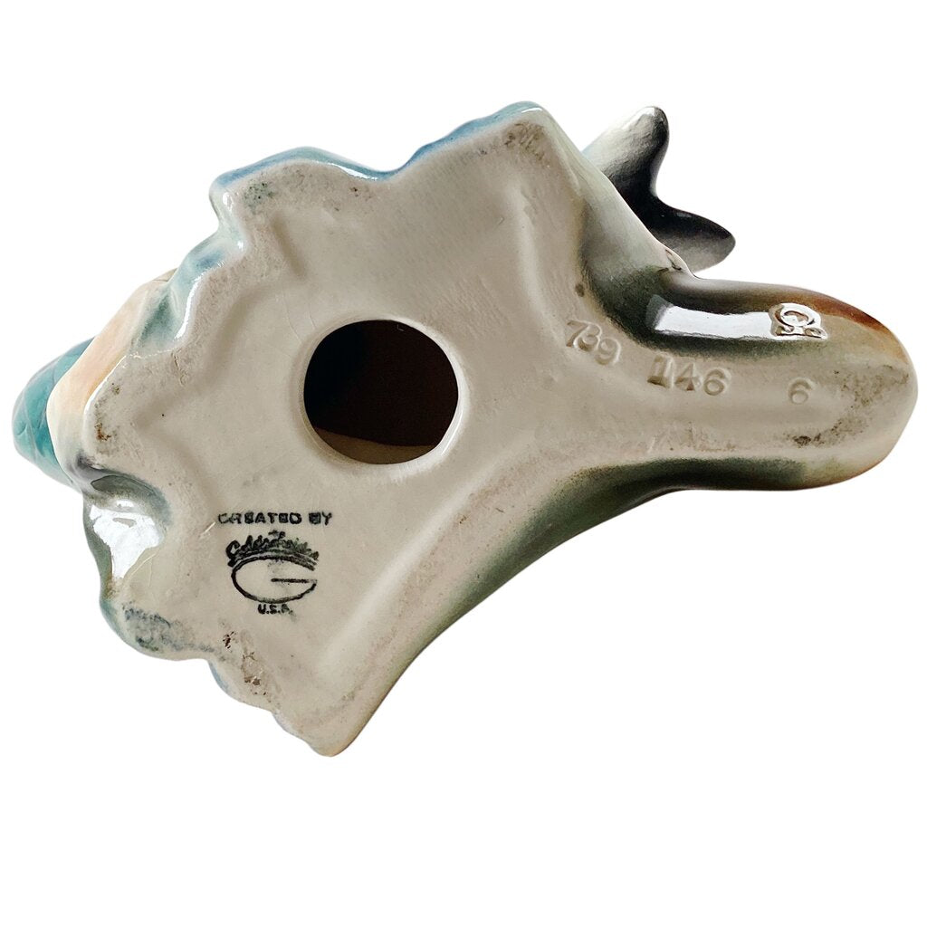 Rose Chested Grosbeak on Pinecone Porcelain Figurine