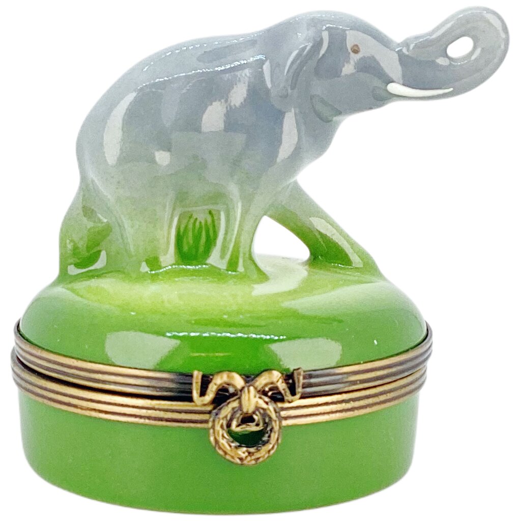 Vintage Limoges Hand Painted "Castel Elephant" Trinket Box