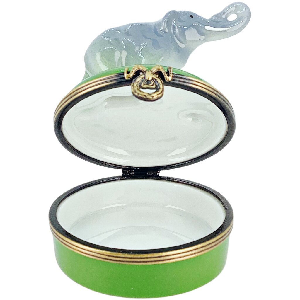 Vintage Limoges Hand Painted "Castel Elephant" Trinket Box