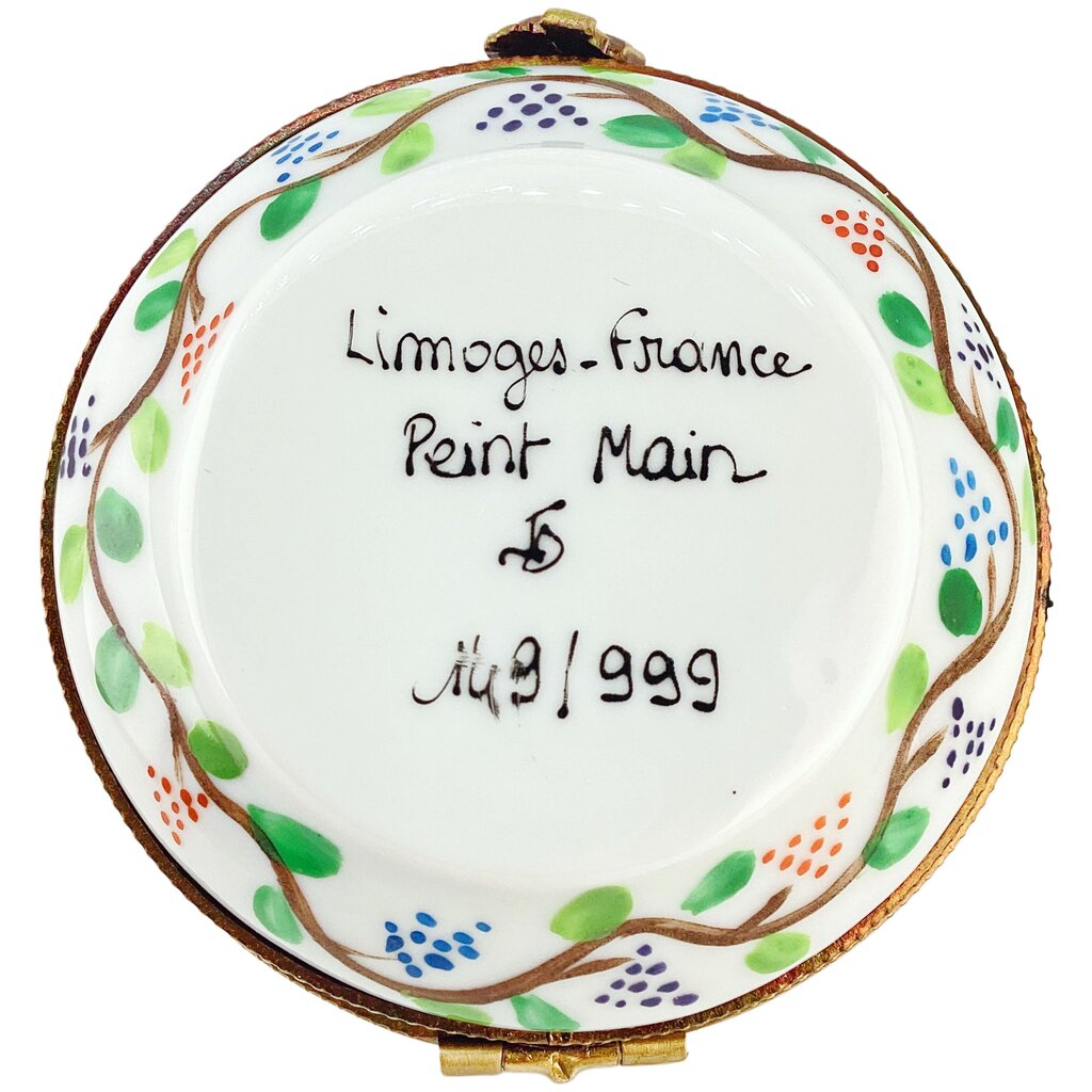 Vintage Limoges Hand Painted Bonnet Trinket Box