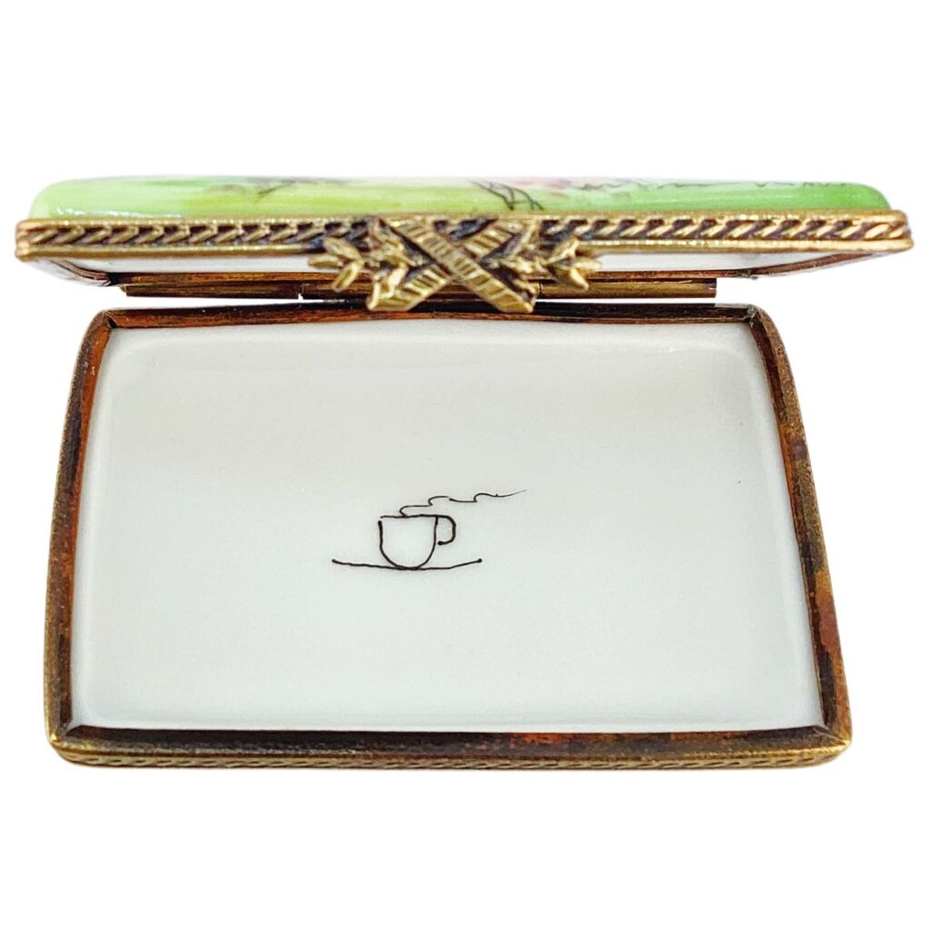 Vintage Limoges Hand Painted "Paris Postcard" Trinket Box