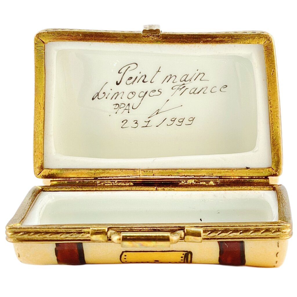 Vintage Hand Painted Limoges "Valise" Trinket Box