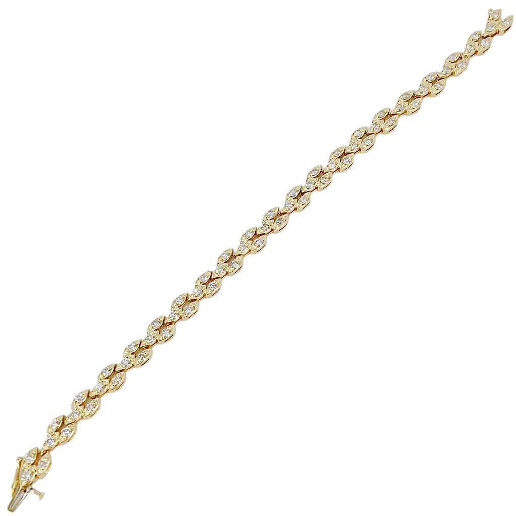 14Kt Gold & Diamond Bracelet (Tested)