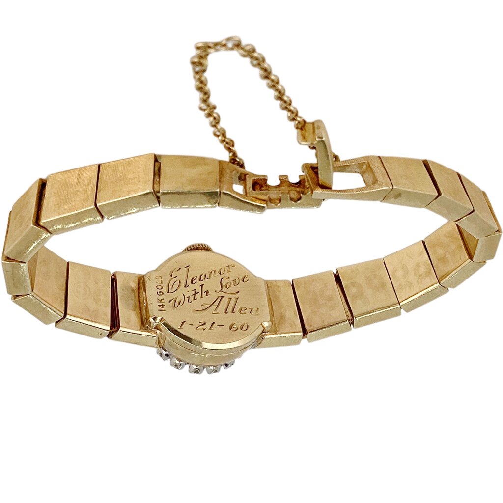 Vintage Elbee 14Kt Gold & Diamond Watch