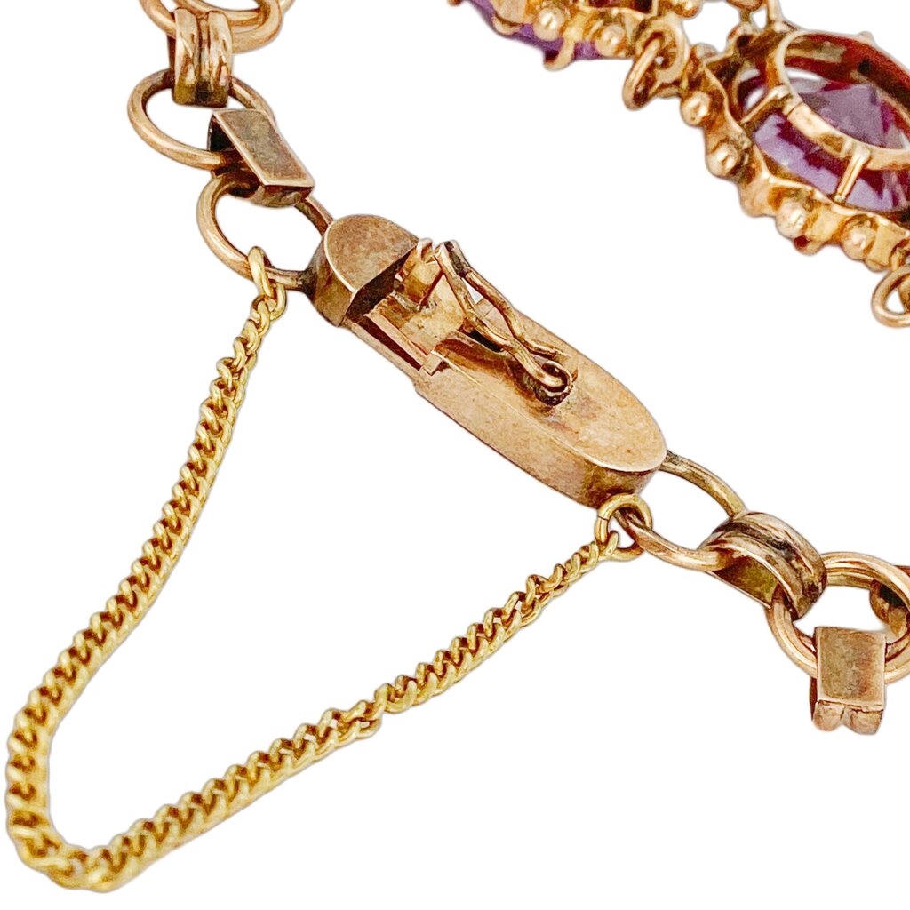 10Kt Gold Bracelet w Synthetic Alexandrite