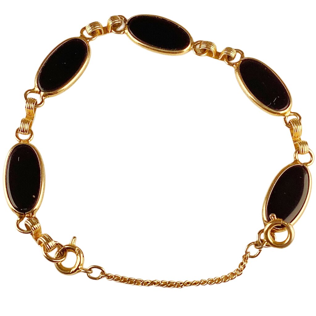 Edwardian Gold Filled & Onyx Bracelet