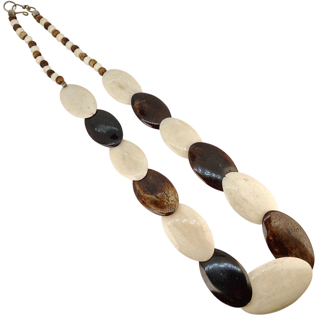 Vintage Cream & Brown Stone Necklace