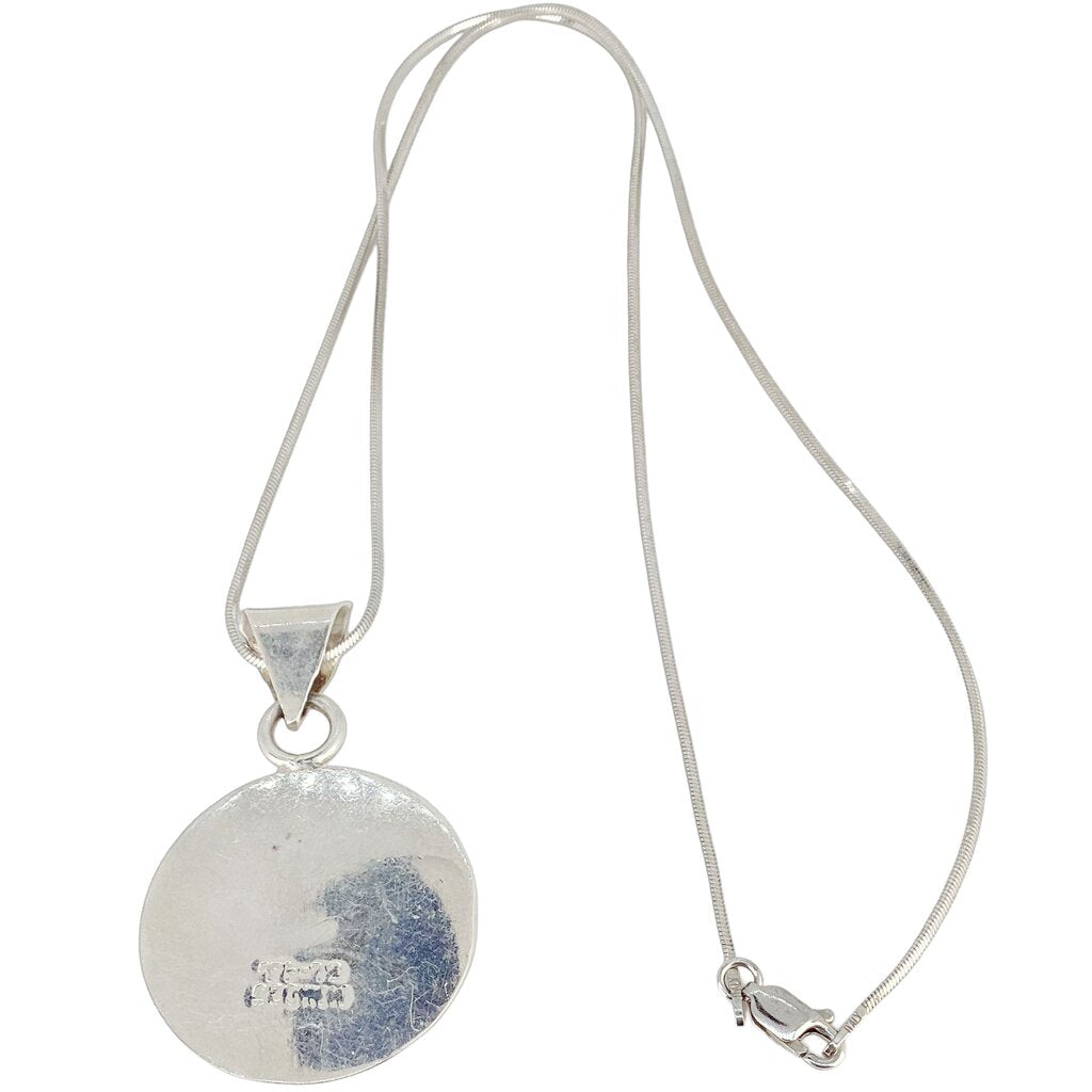 Sterling & Malachite Pendant Necklace