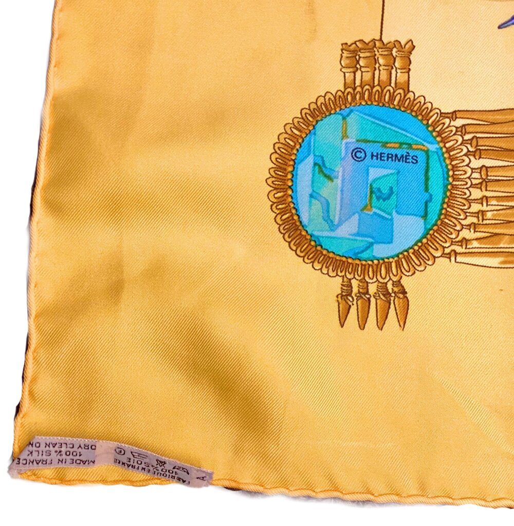 Hermes Yellow & Gold Scarf