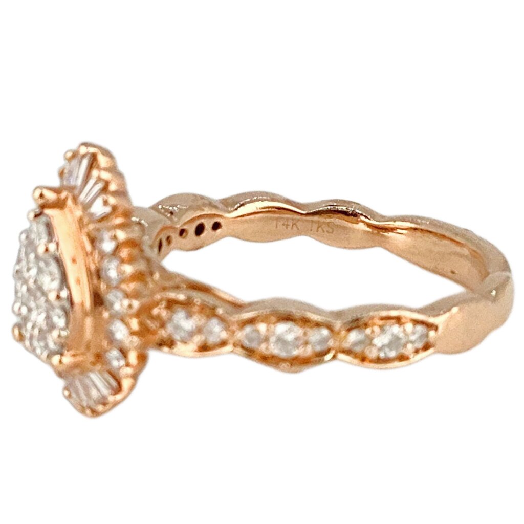 14Kt Rose Gold & Diamond Ring