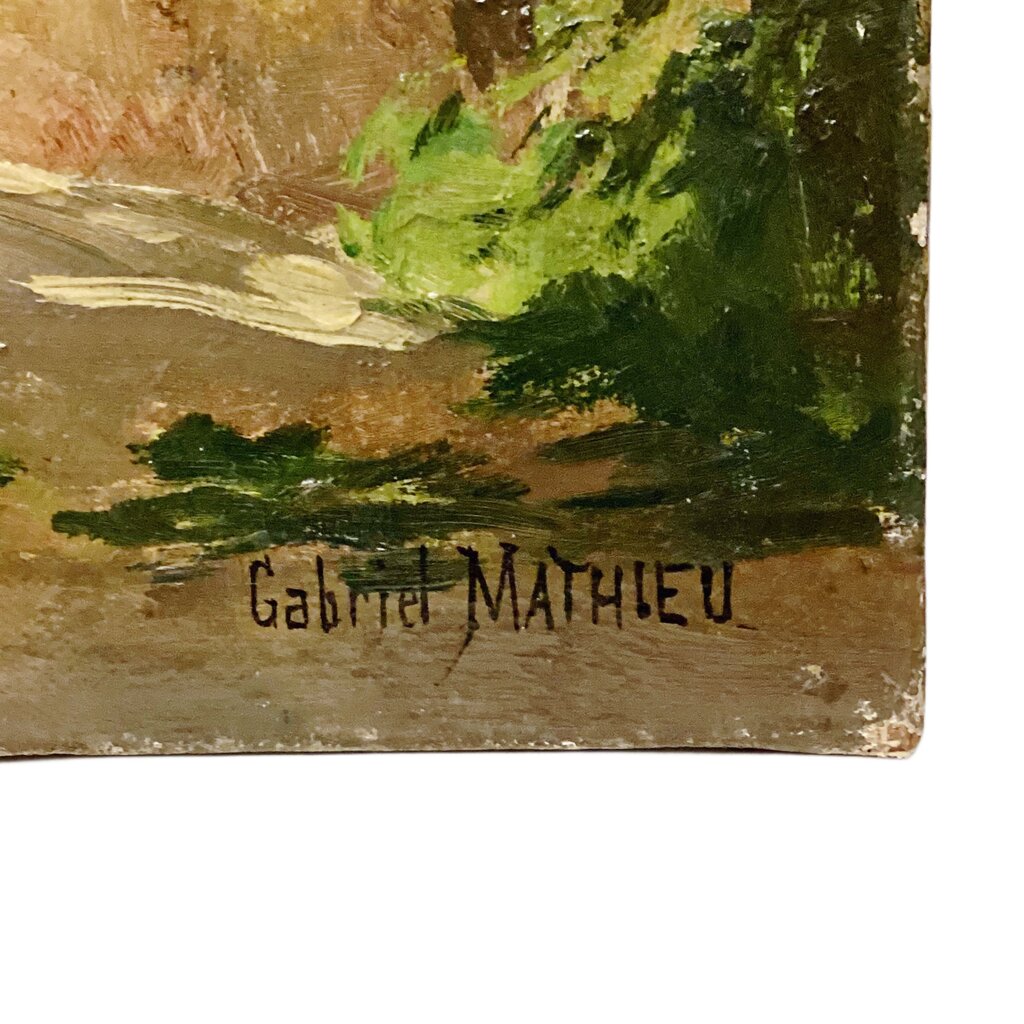 Gabriel Mathieu. Old French Village. Oil on Canvas.