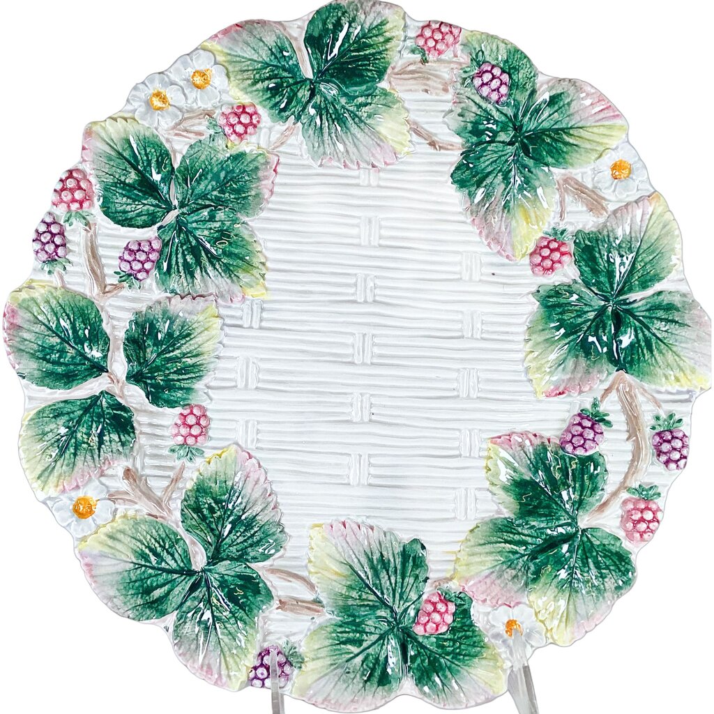 Blackberry Basket Weave Majolica Plate