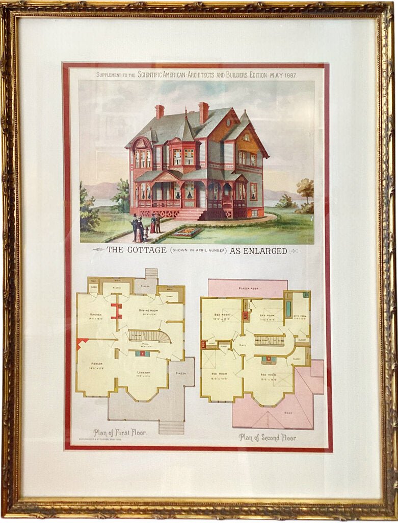 Scientific American-Architects & Builders Lithograph. 1887.