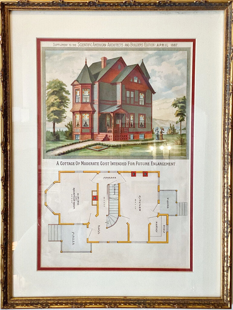 Scientific American - Architects & Builders Lithograph. 1887