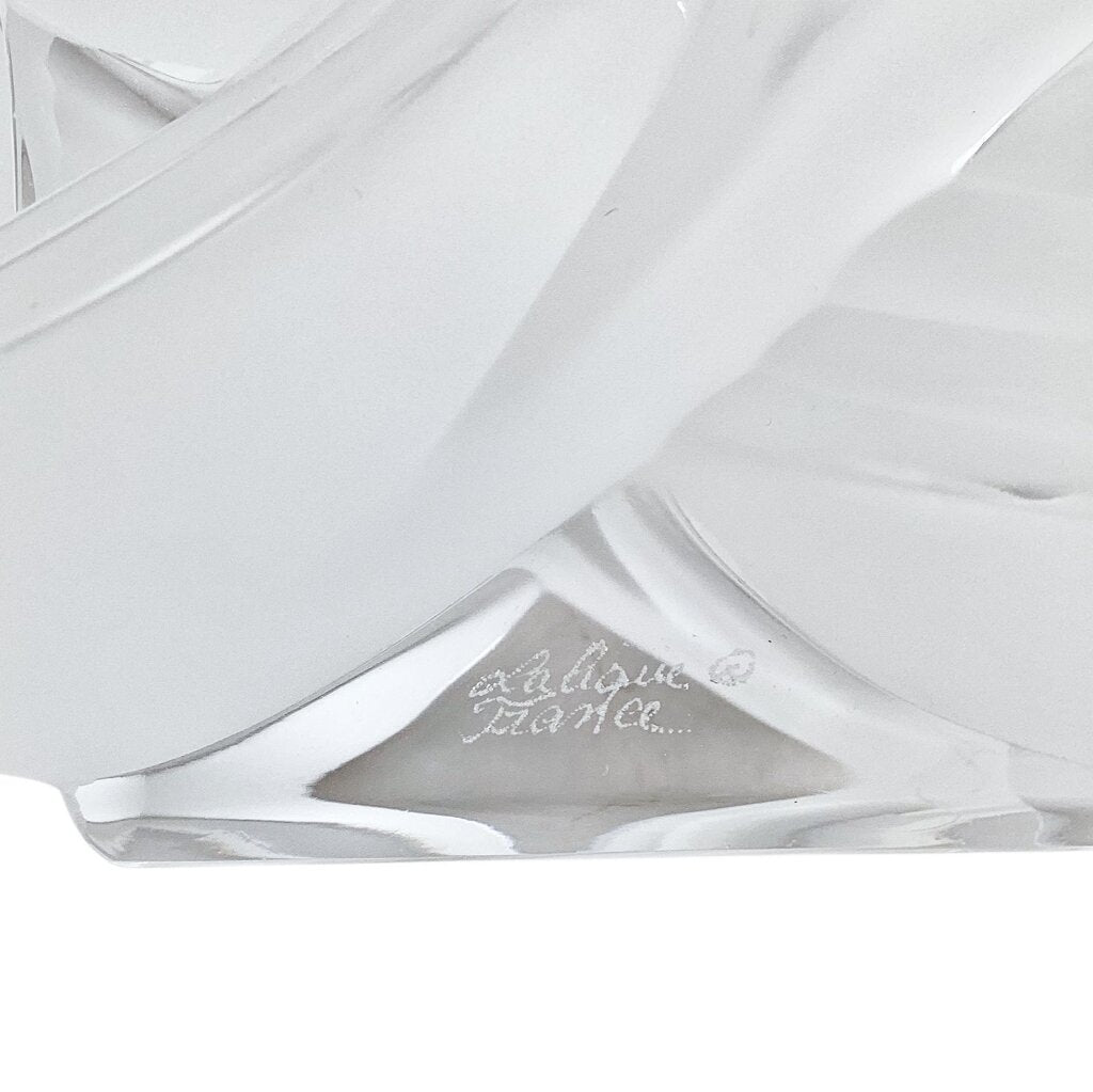 Lalique "Lucus" Molded Clear & Frosted Crystal Vase
