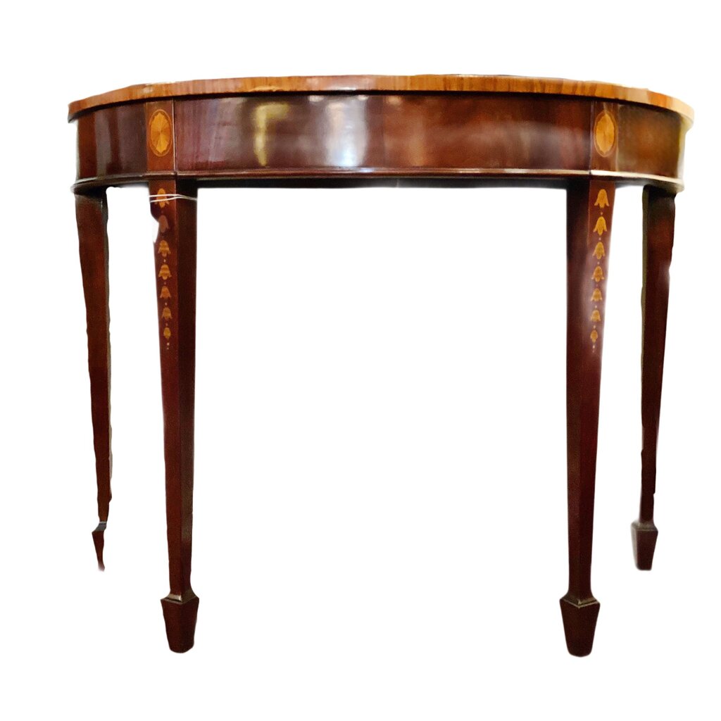 Inlaid Demilune Hepplewhite Style Table. Indonesia.