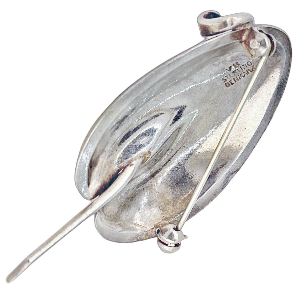 Vintage Volmer Bahner Denmark Sterling Guilloche Enamel