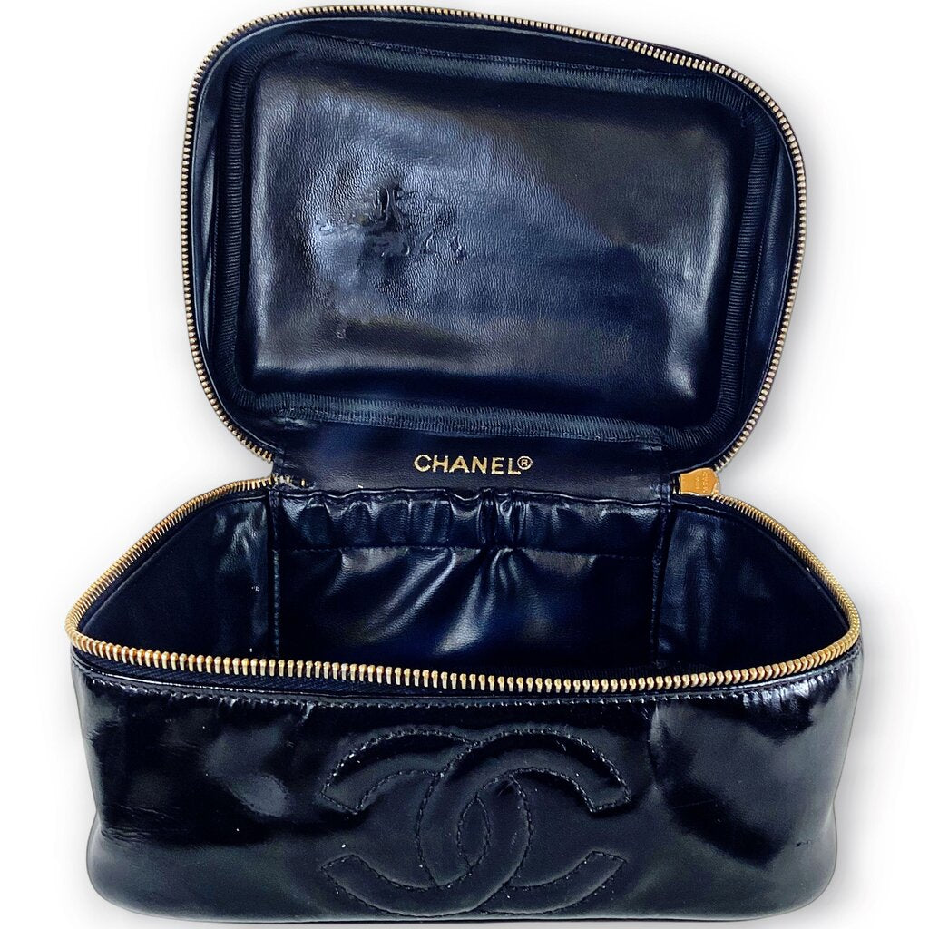 Chanel Black Boxy Cosmetic Bag (Orig $2275)