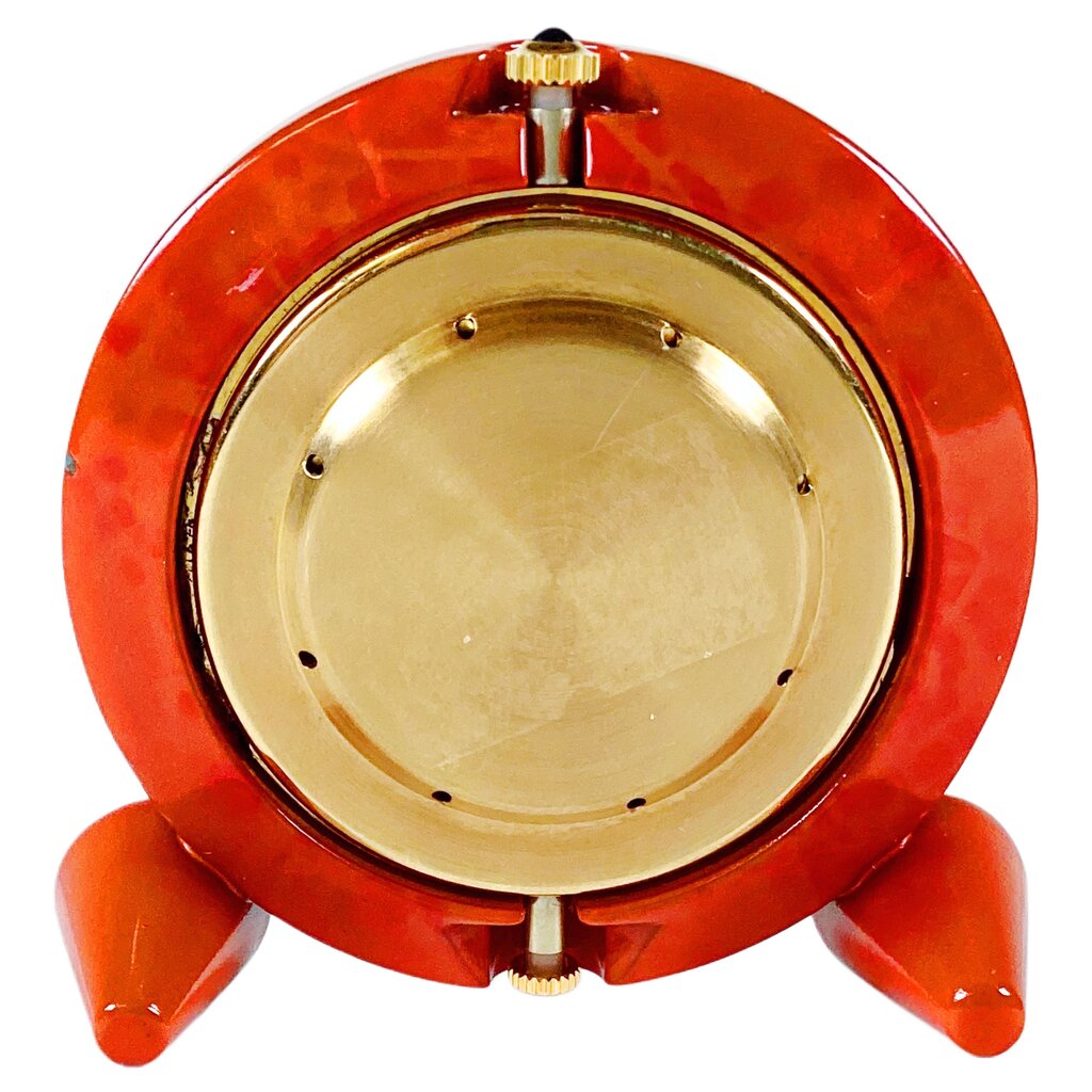Verdura Red and Gold Enamel Travel Clock