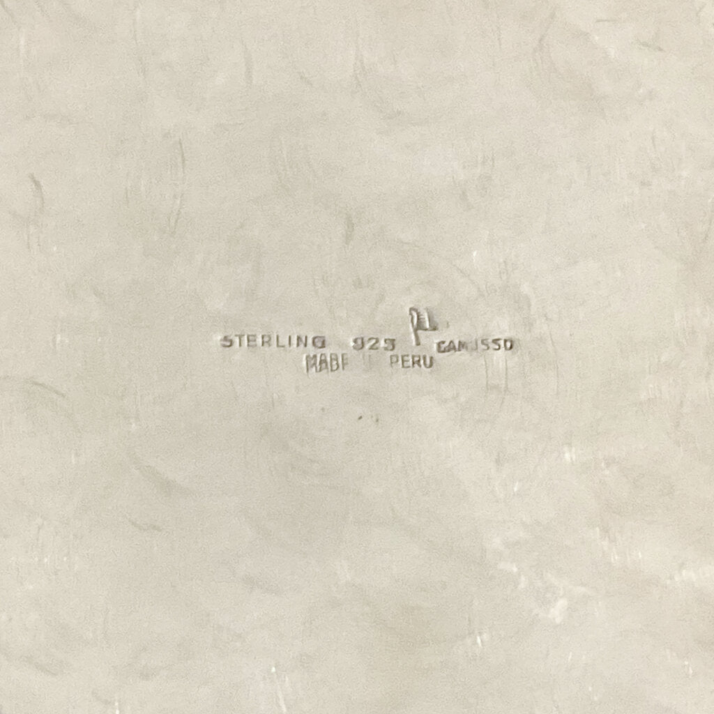 Peruvian Sterling Art Deco Ice Bucket w/ Thermos Mercury Glass Insert