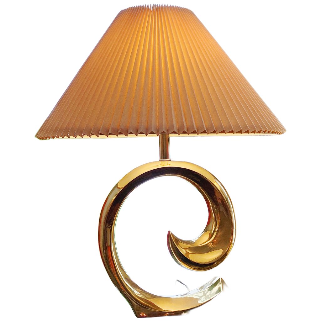 Vintage 1980's Pierre Cardin Brass Wave Lamp