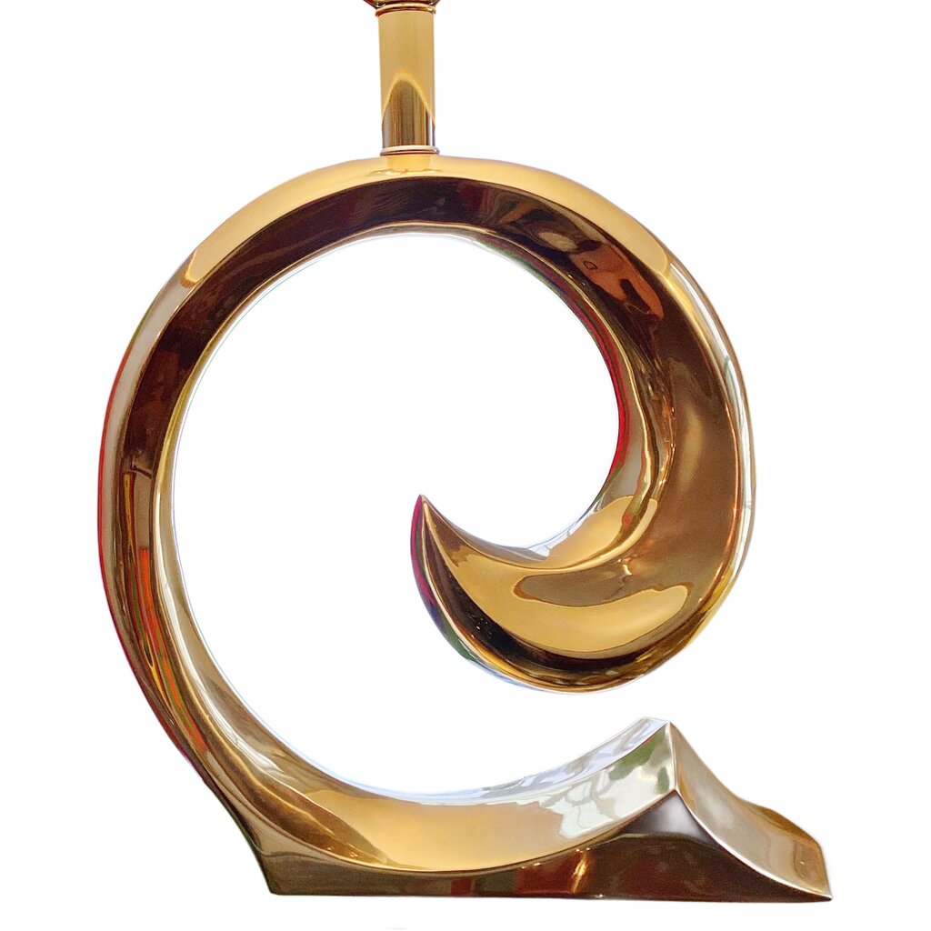 Vintage 1980's Pierre Cardin Brass Wave Lamp