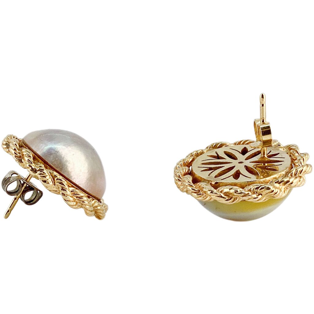 9Kt Gold & Pearl Post Earrings