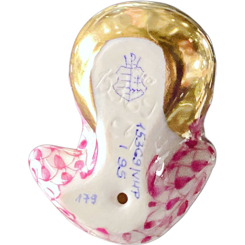 Herend Pink Frog w Gold Ball