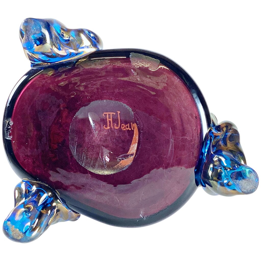 Auguste Jean. Glass, Polychrome and Gold Vase. Paris 19th c.