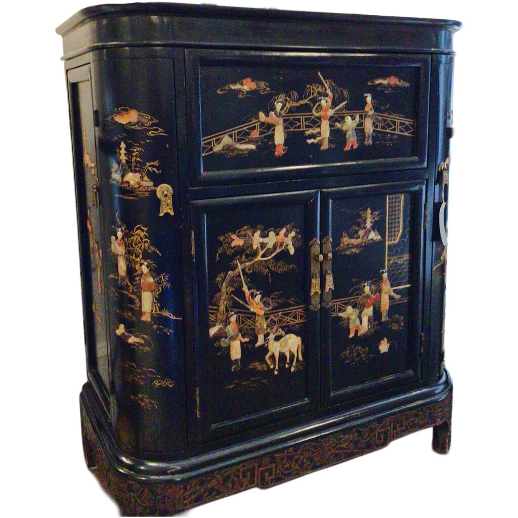 Inlaid Stone Chinoiserie Bar - Opportunity Shop DC