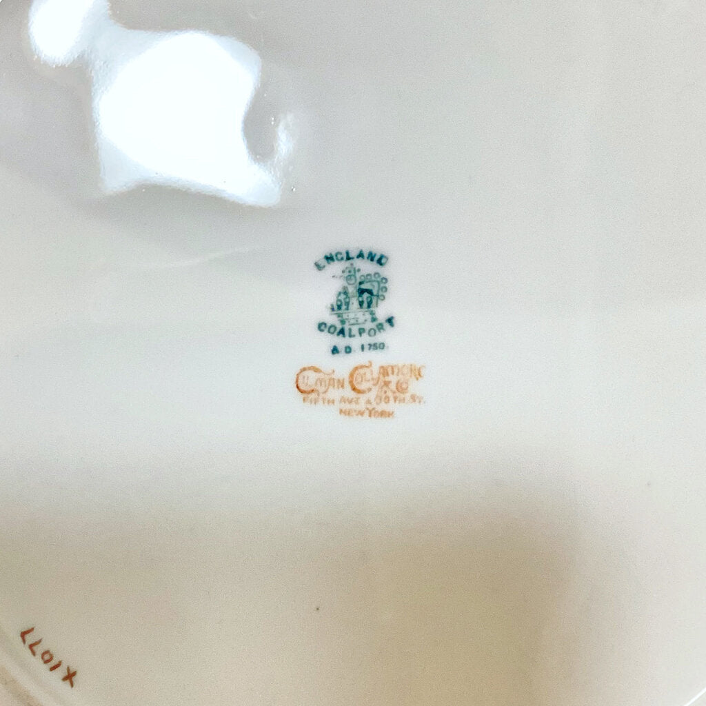 S/9 Vintage Coalport Green & Gold Plates - Opportunity Shop DC