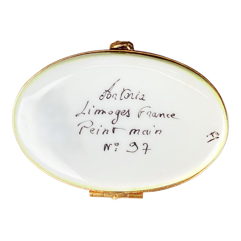 Limoges Cat & Frog Hand Painted Box