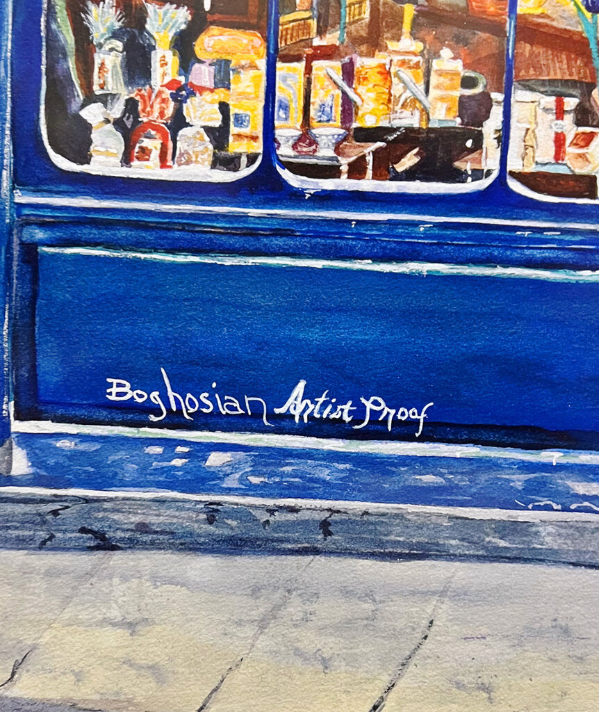 Nicholas Boghosian. "L'Epicerie". Giclee Print of Original Water Color