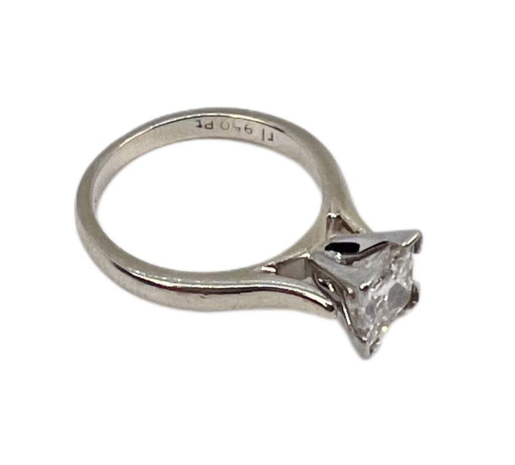 1.01ct Retangular Modified Brilliant Diamond set in 14kt White Gold & 950 Platinum - Opportunity Shop DC