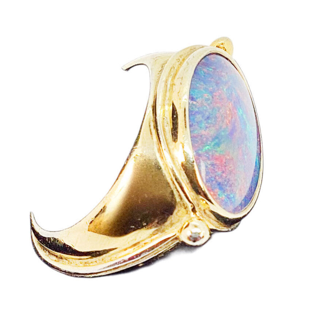 Vermeil Gold-Plated Silver & Opal Cabochon Ring