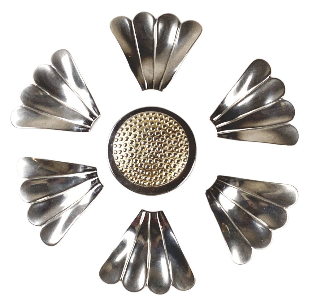 Mid Century Modern Flower Ashtray made in Chromed Metal with Removable Petals - Opportunity Shop DC