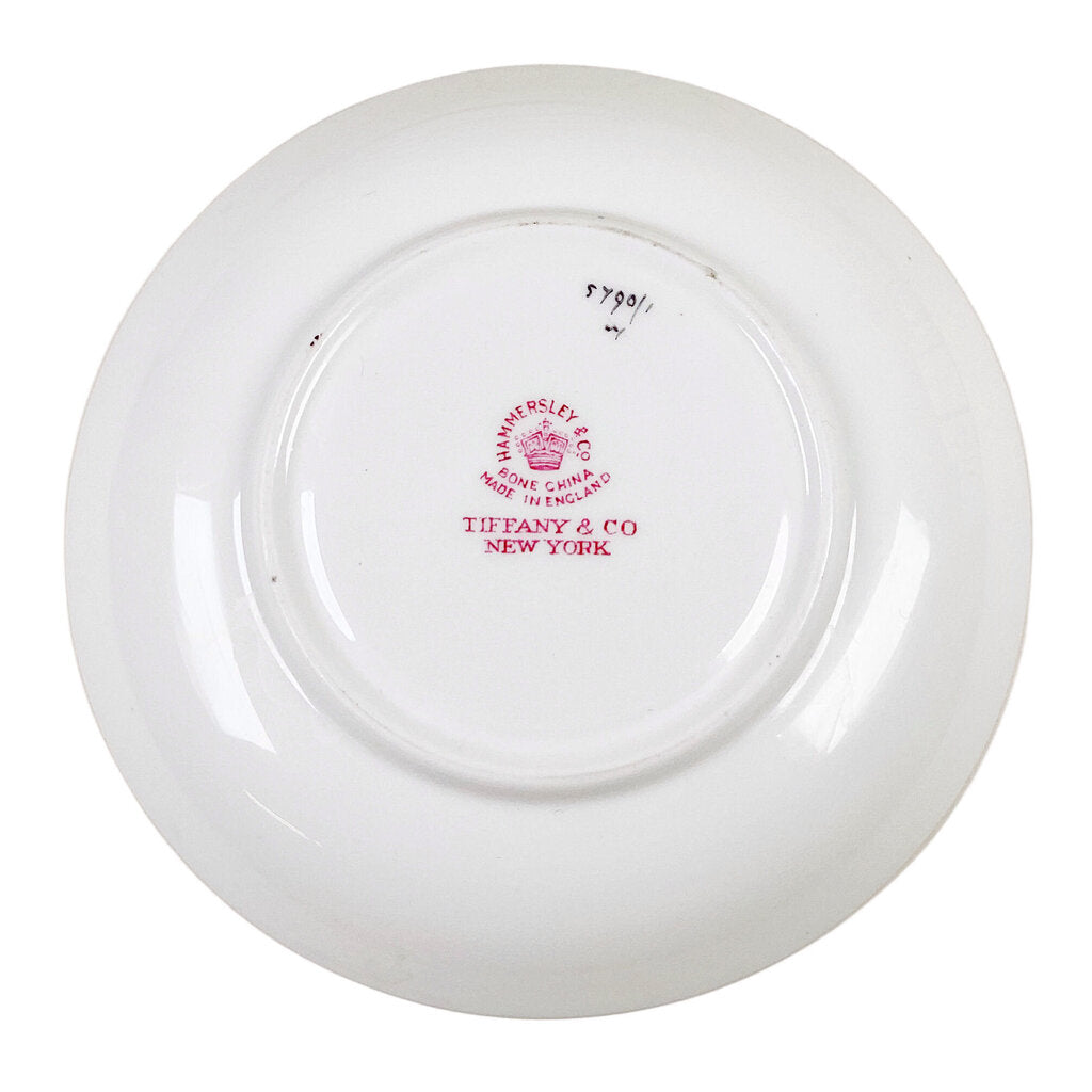 SET 6 Tiffany Green & Gold Porcelain Coffee/Tea/Espresso Cups & Saucers