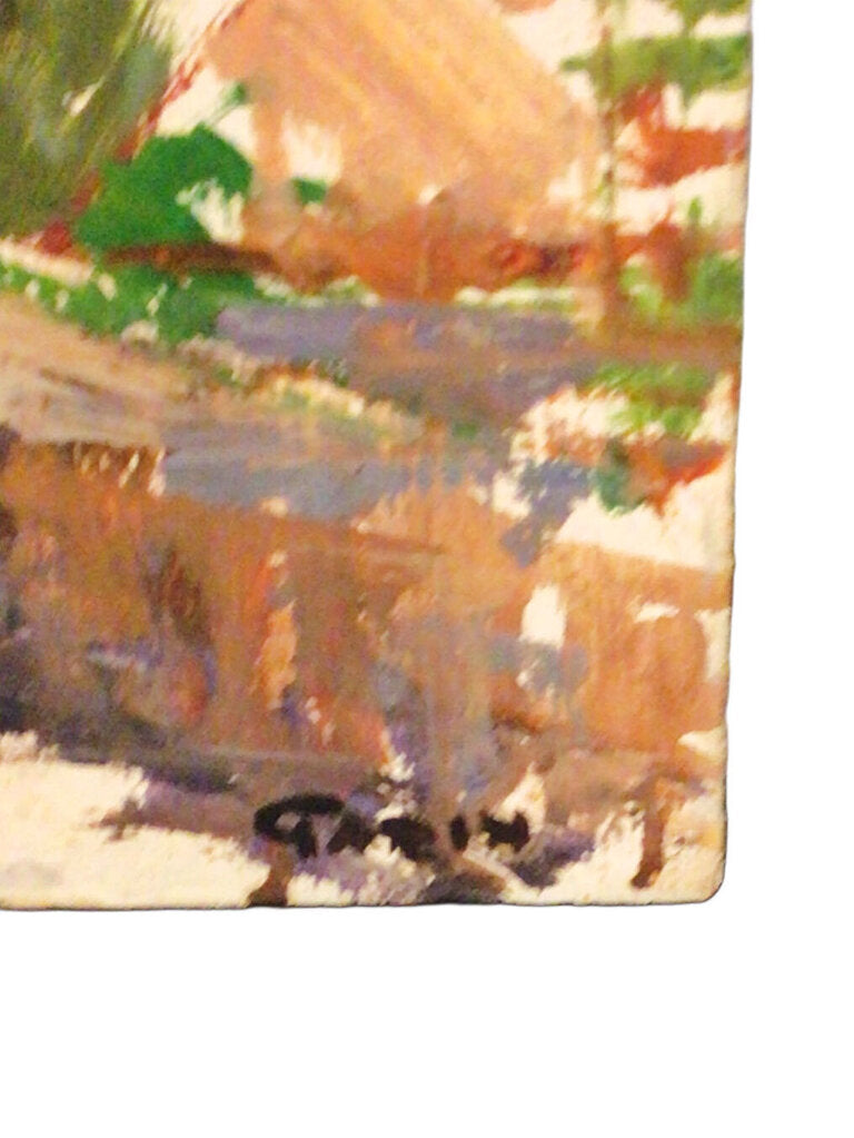 Paul Garin. French Church Scene. Oil On Panel.