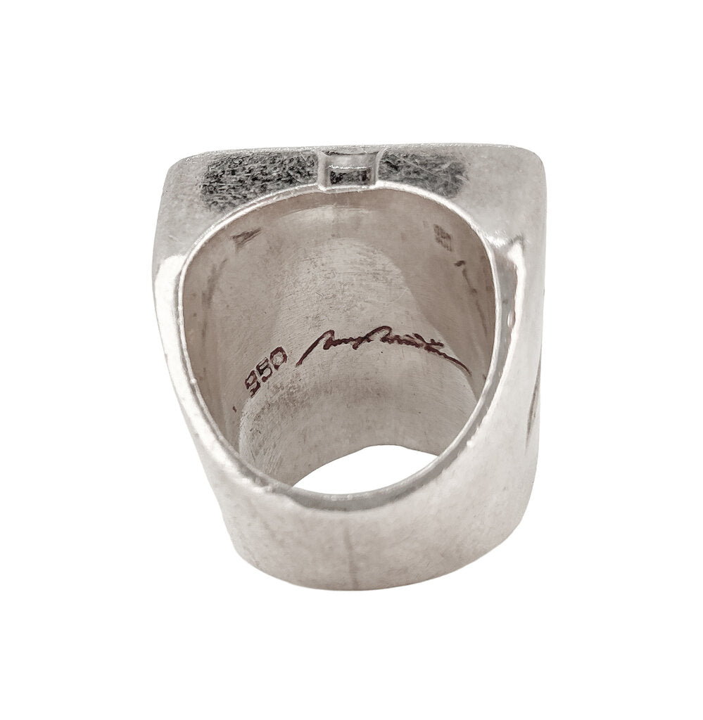 Barry Brinker.950 Silver & Intaglio Ring.