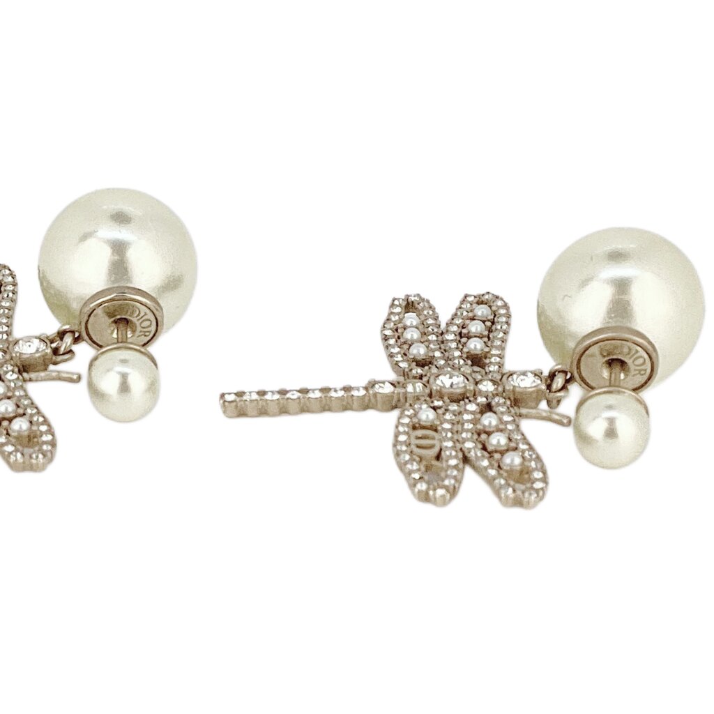 Dior Crystal & Pearl Tribales Dragonfly Earrings - Opportunity Shop DC