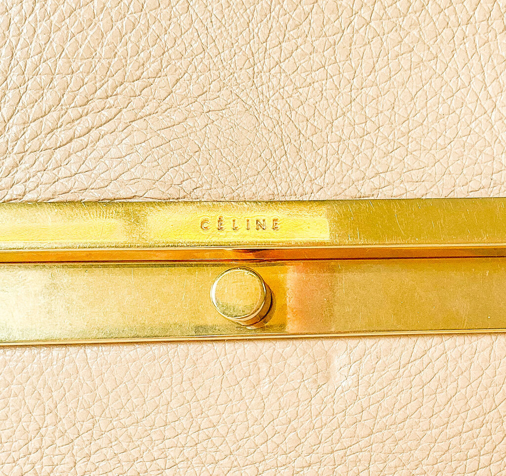 Celine Beige Calfskin Blade Flap Bag - Opportunity Shop DC