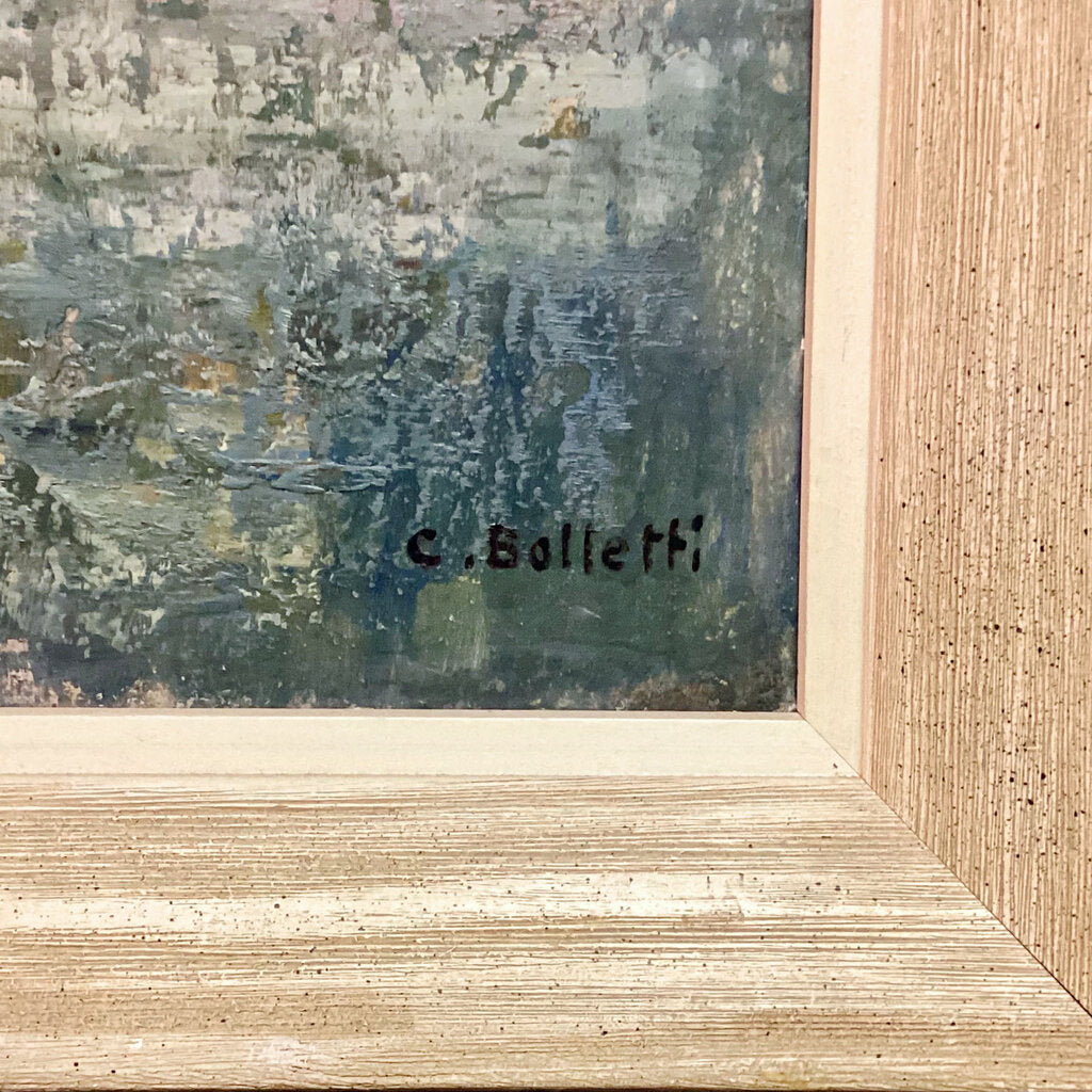 Cesar Bolletti. French Sailboats. Oil on Board. - Opportunity Shop DC