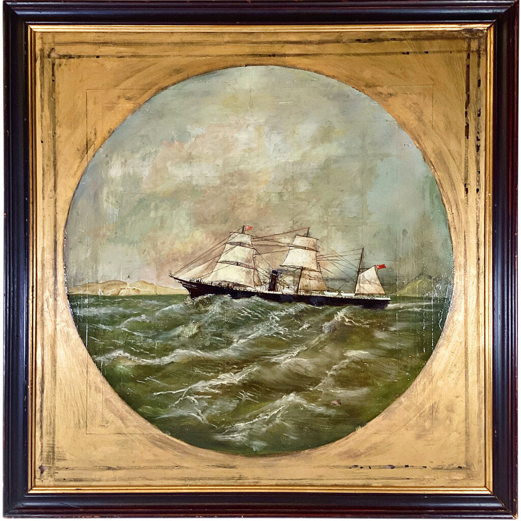 SS Miranda Verre Eglomise Federalist Era Painting - Opportunity Shop DC