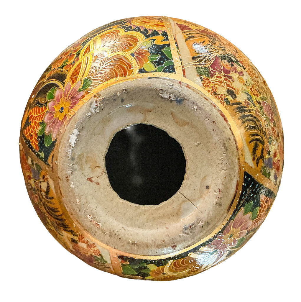 Vintage Japanese Satsuma Style Egg on Stand