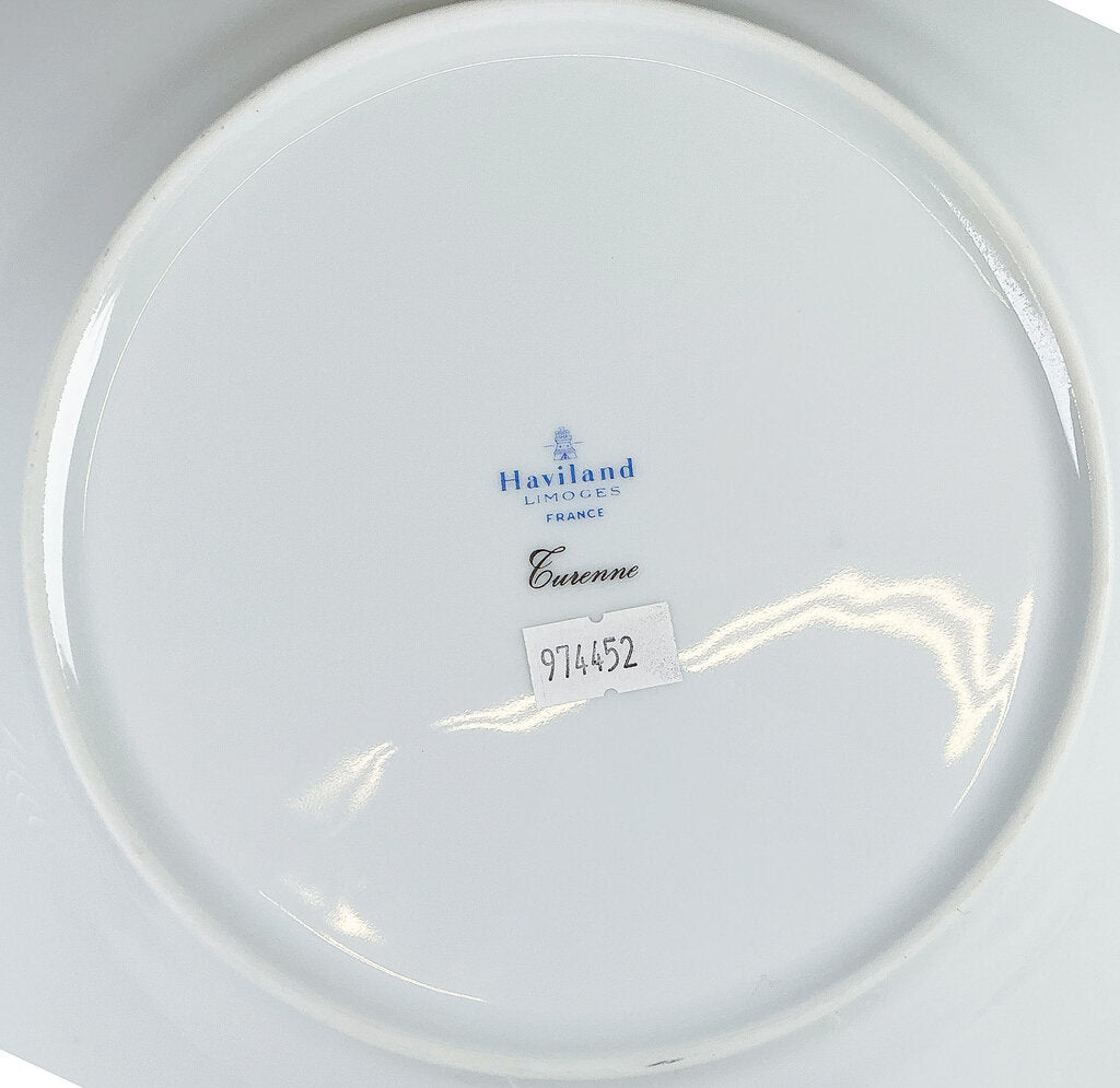 12p Limoges Turenne Cobalt Blue Dinner Plates - Opportunity Shop DC