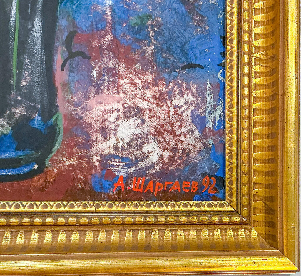 Anatoly Shargaev. Flowers & Pears. Oil on Board.