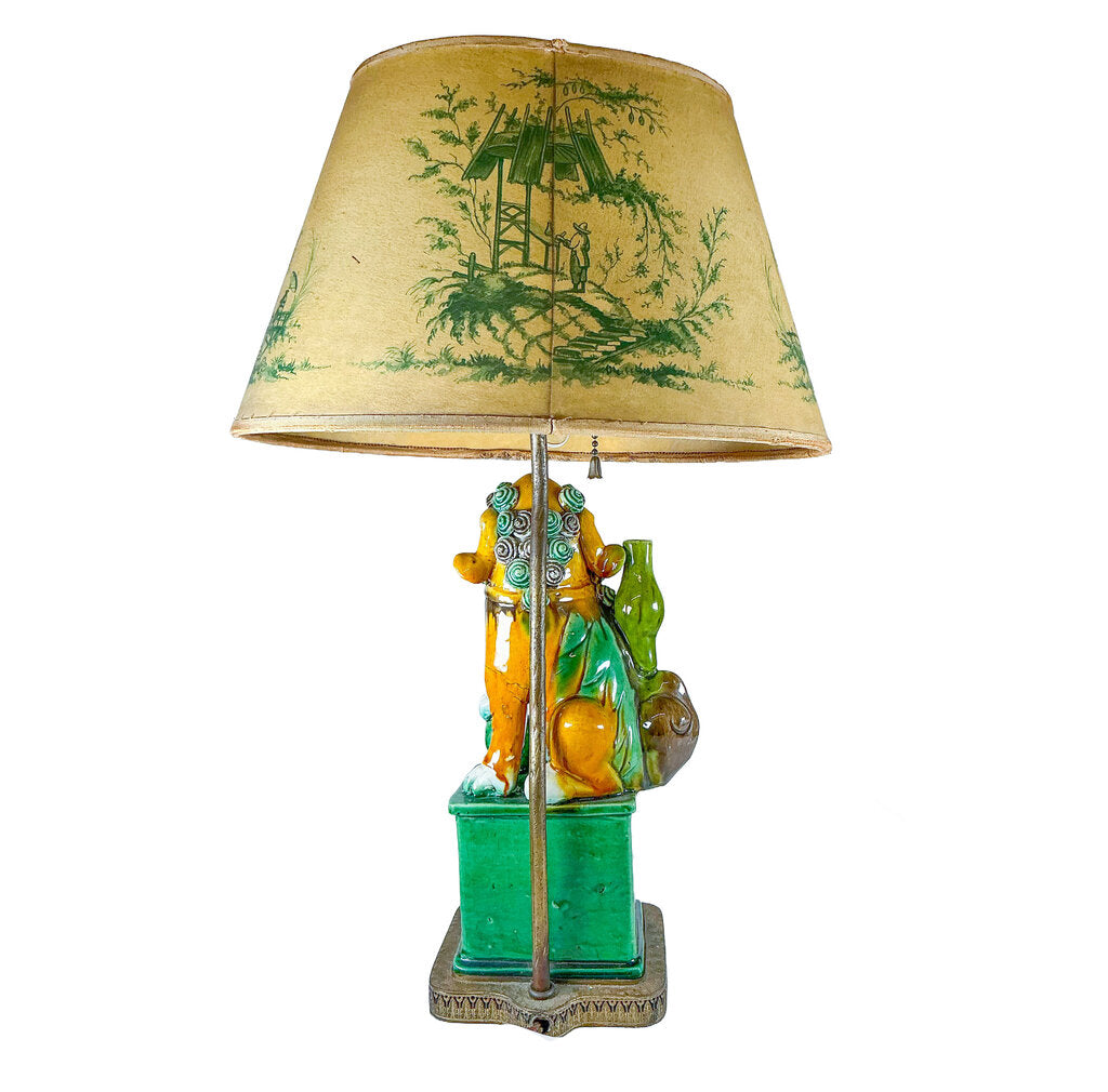 (PAIR) Antique Foo Dog Lamps - Opportunity Shop DC