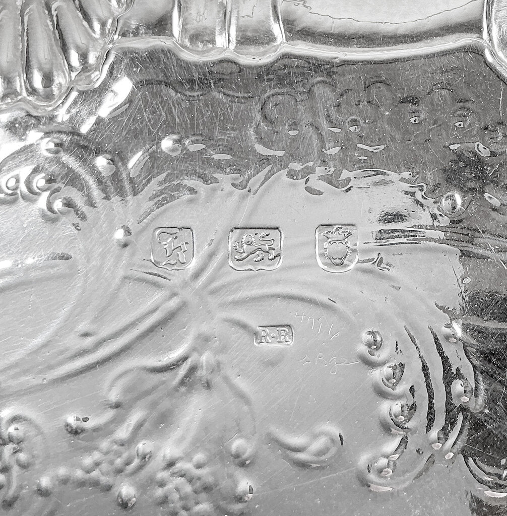 Antique English Sterling Round Tray - Opportunity Shop DC
