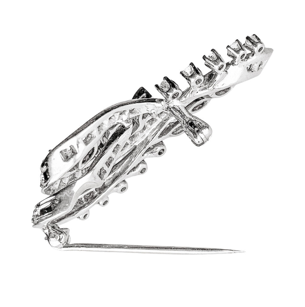 14K WG (tested) & Diamond Spray Brooch