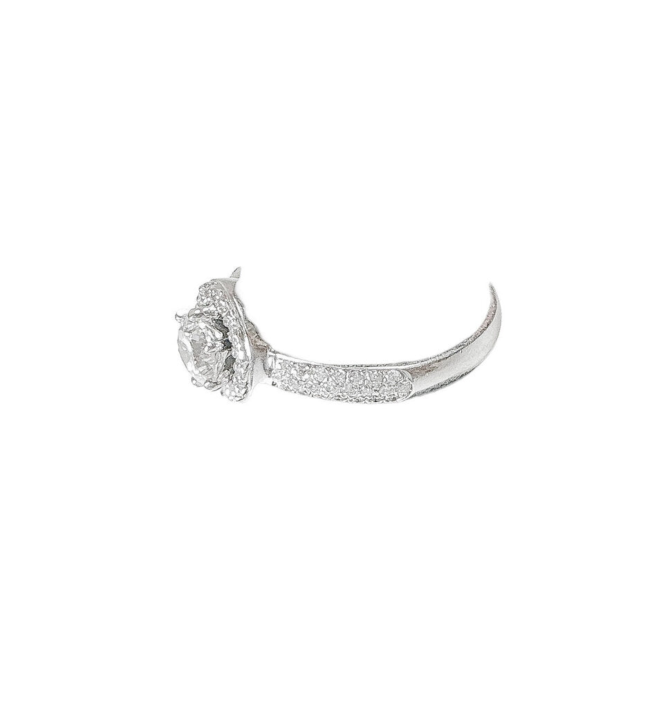 14K YG Ring set w Pave Diamond